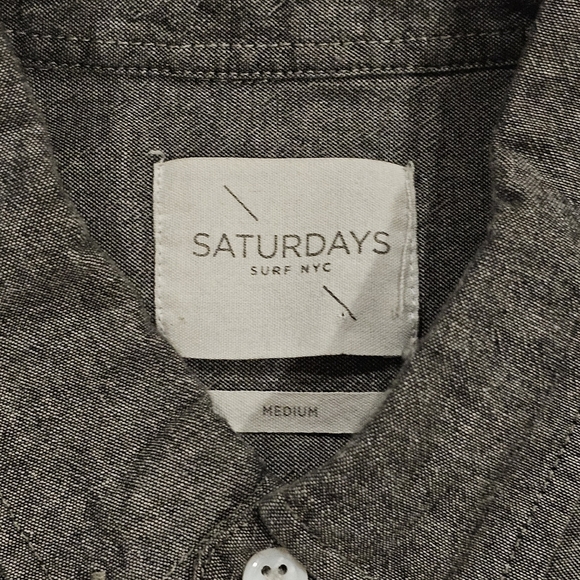 Saturdays Surf NYC Chambray Shirt M - Picture 3 of 5